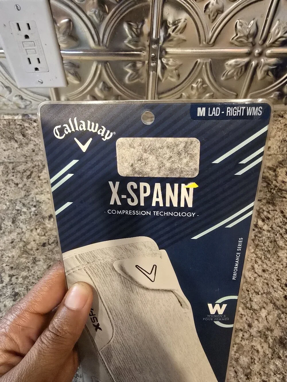 New Callaway X Spann Golf Glove Right Hand Premium Leather Compression Fit White